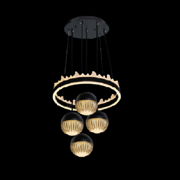 NV - NB 617/4: Đèn thả LED 4 bóng - KT: Ø400mm x H800mm - Đèn LED đổi 3 màu