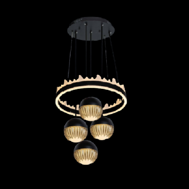 NV - NB 617/4: Đèn thả LED 4 bóng - KT: Ø400mm x H800mm - Đèn LED đổi 3 màu