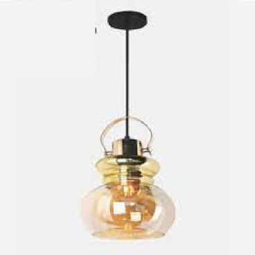 NV - NB 3217: Đèn thả đơn , chao màu trà - KT: Ø250mm x H1000mm - Bóng đèn E27 x 1 bóng