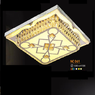 NC 061: Đèn áp trần vuông LED - KT:  ❒500mm x H100mm - Đèn LED đổi màu - Remote