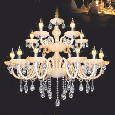 NC 141/12+6: Đèn chùm nến 18 tay - KT: Ø930mm x H900mm + 500mm - Đèn nến chân E14 x 18 bóng