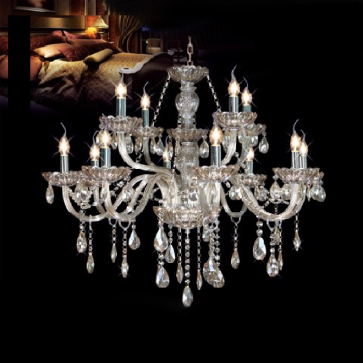 NC 2040/12: Đèn chùm nến 12 tay - KT: Ø800mm x H800mm + 600mm - Đèn nến chân E14 x 12 bóng