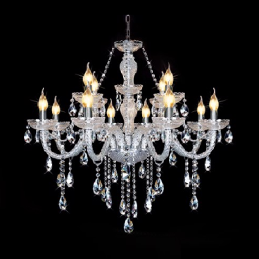 NC 2045/12: Đèn chùm nến 12 tay - KT: Ø800mm x H700mm + 600mm - Đèn nến chân E14 x 12 bóng