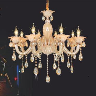 NC 2103/8:  Đèn chùm nến 8 tay - KT: Ø700mm x H600mm + 500mm - Đèn nến chân E14 x 8 bóng