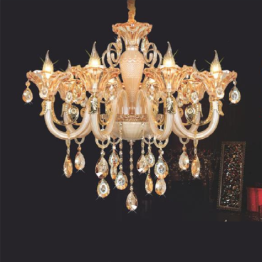 NC 2104/8: Đèn chùm nến 8 tay - KT: Ø700mm x H600mm + 400mm - Đèn nến chân E14 x 8 bóng
