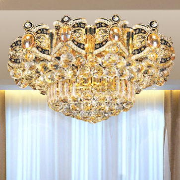 NC 28919C: Đèn áp trần Phale, 107 Hạt Phale  - KT: Ø600mm x H350mm - Đèn chân E14 x 7 bóng  - Remote