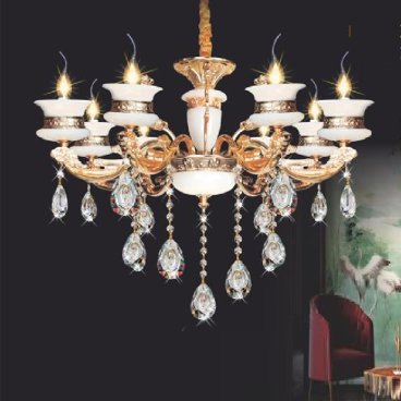 NC 5056/8:  Đèn chùm nến 8 tay - KT: Ø800mm x H600mm + 500mm - Đèn nến chân E14 x 8 bóng