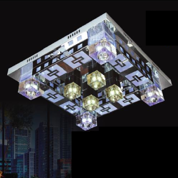 NC 6023A: Đèn áp trần vuông -  KT:  ❒500mm x H150mm - Đèn LED đổi màu - Remote