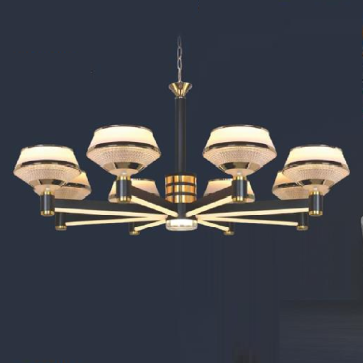 NC 9268/8: Đèn chùm LED 8 tay - KT: Ø850mm x H380mm+400mm - Đèn LED đổi 3 màu