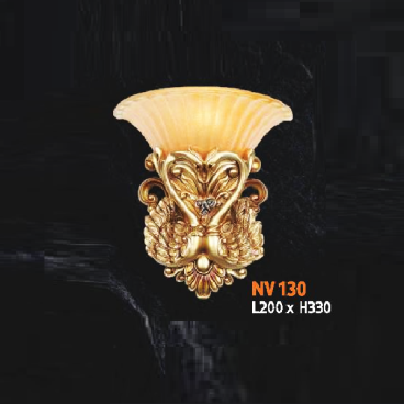 NV  130: Đèn gắn tường 1 bóng, hình đôi thiên nga - KT: L200mm x  H330mm - Đèn chân E14 x 1  bóng