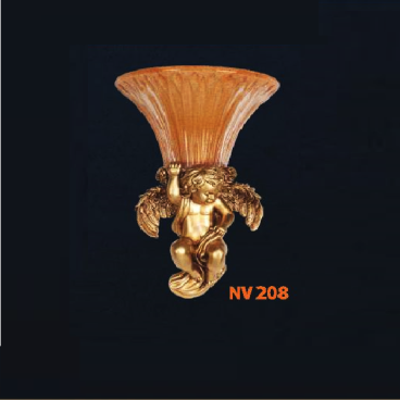 NV  208: Đèn gắn tường 1 bóng - KT: L250mm x W130mm x H400mm - Đèn chân E14 x 1  bóng