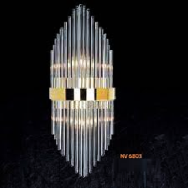 NV 6803: Đèn áp tường thủy tinh - KT: L220mm x H550mm - Đèn chân E14 x 2 bóng