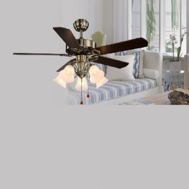 QT5214: Quạt trần đèn 5 cánh, chao thủy tinh