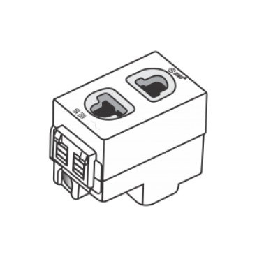 S18CCU - ổ cắm 2 chấu  có màn che 16A