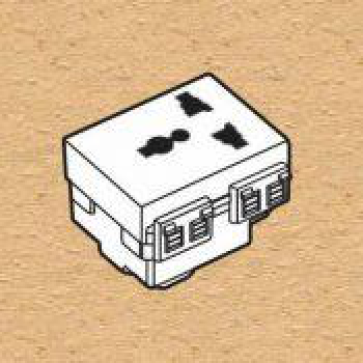 S18CCUAM - ổ cắm đa năng có màn che 2 modul 16A