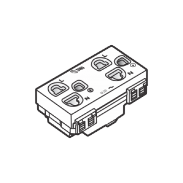 S18CCUE2 -Ổ cắm đôi 3 chấu  có màn che 16A