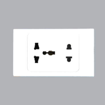 S18CCU/UAM - ổ cắm 2 chấu và ổ cắm đa năng có màn che 16A