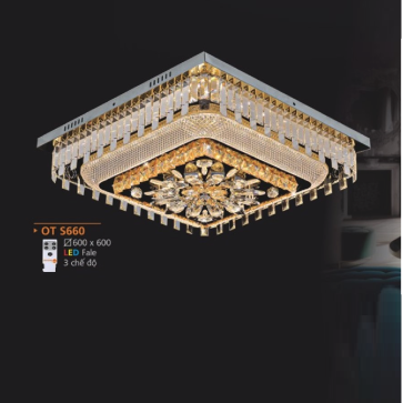 AD - OT S660: Đèn áp trần LED Phale vuông - KT: 600mm x 600mm - Đèn LED đổi 3 màu