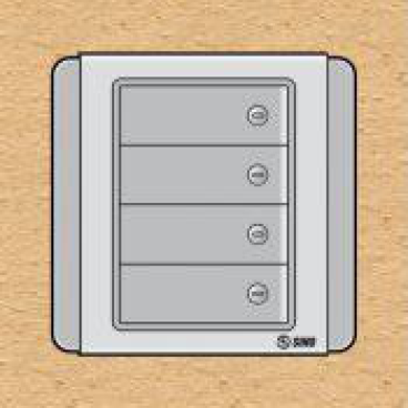 S66DG4- Contac bốn 1 chiều phím lớn có da quang 10A