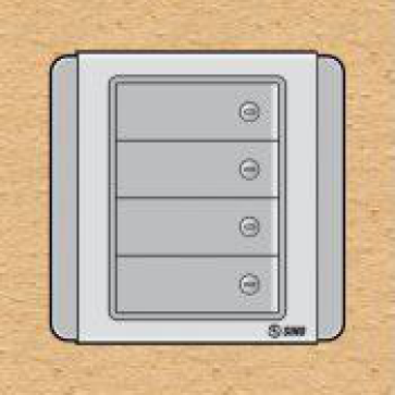 S66DGM4- Contac bốn 2 chiều phím lớn  co dạ quang 10A