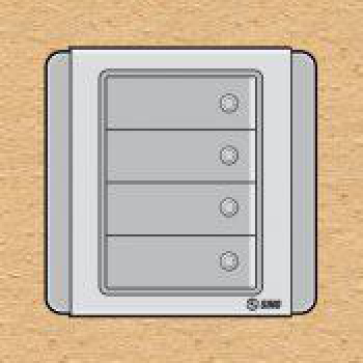 S66DGMN4- Contac bốn 2 chiều phím lớn  có  đèn LED xanh 10A