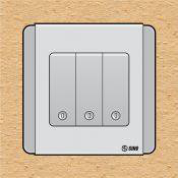 S66SDG3- contac ba 1 chiều phím lớn có dạ quang 10A