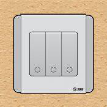 S66SDGM3- contac ba 2 chiều phím lớn có dạ quang 10A