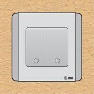 S66SDGN2 - contac đôi 1 chiều phím lớn có đèn LED xanh 10A