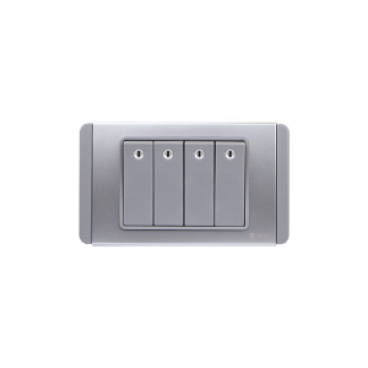 S68DGN4 - Contac bốn 1 chiều phím lớn có đèn LED xanh 10A