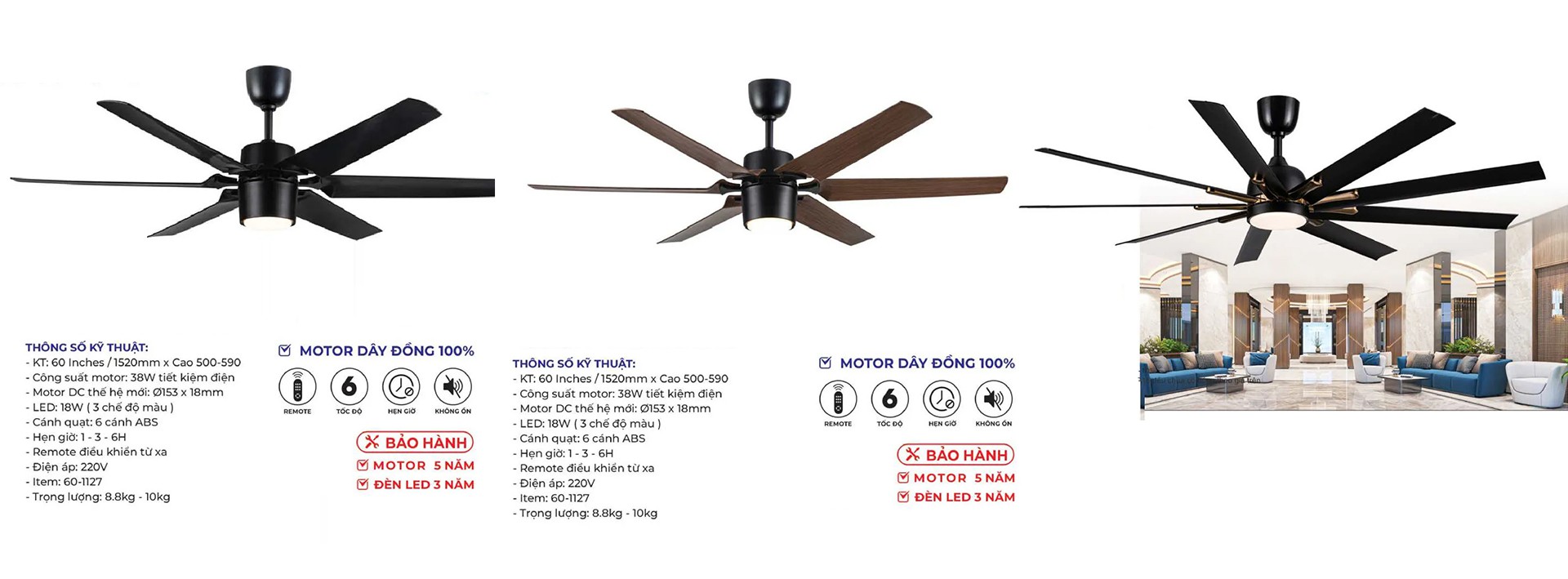 Đèn quạt trần - Đèn trang trí Quý Hóa