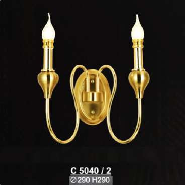 SN - C 5042/2: Đèn vách nến đôi - KT: Ø280mm x H200mm - Đèn chân E14 x 2 bóng
