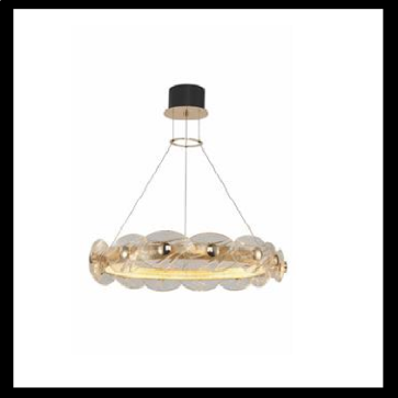 EU - T 6240/1: Đèn thả tròn, chao thủy tinh  - KT: Ø 480mm  x H800mm - Đèn LED 60W đổi 3 màu