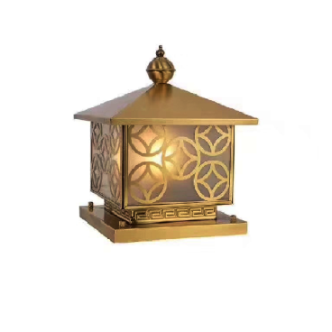 TD - 24: Đèn trụ cổng xi đồng - KT: L300mm x W300mm - Bóng đèn E27 x 1