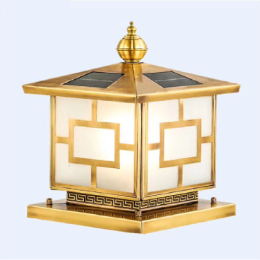 TD - 38: Đèn đầu trụ NLMT - KT: L300mm x W300mm - Bóng LED  + Bóng đèn E27 x 1