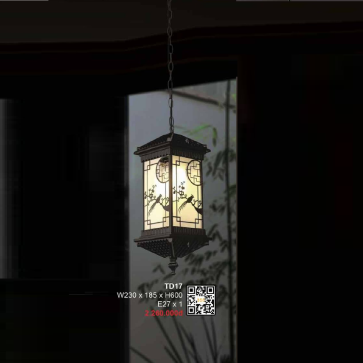 35 - TD17: Đèn thả đơn - KT: L230mm x W180mm x H600mm -  Bóng đèn E27 x 1