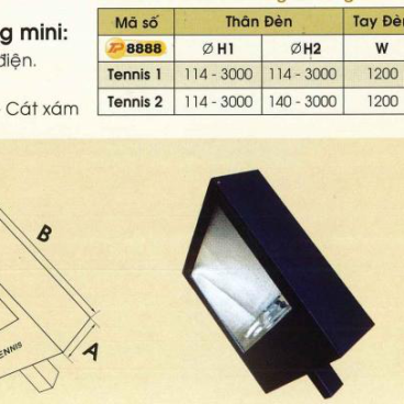 Tennis 1-8888: Chóa đèn sân tennis/sân banh Mini số 1