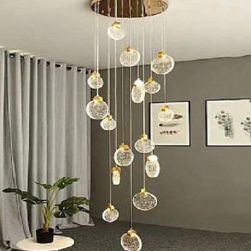 TH - 8064: Đèn thả dây LED - KT: Ø600mm x H2000mm - Đèn LED x 18 bóng