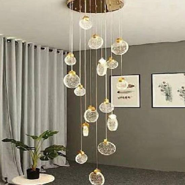 TH - 8064: Đèn thả dây LED - KT: Ø600mm x H2000mm - Đèn LED x 18 bóng