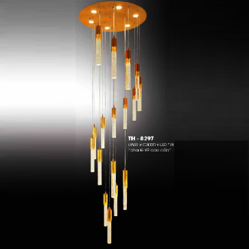TH - 8297: Đèn thả LED thanh Phale cao cấp - KT: Ø600mm x H3000mm - Đèn LED x 18 bóng