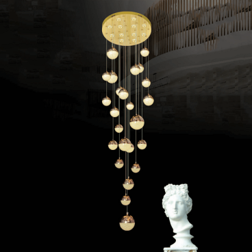 HF -  TL 6313/25:  Đèn thả dây chao bi - KT: Ø600mm x H2000mm - Đèn LED 130W ánh sáng đổi màu