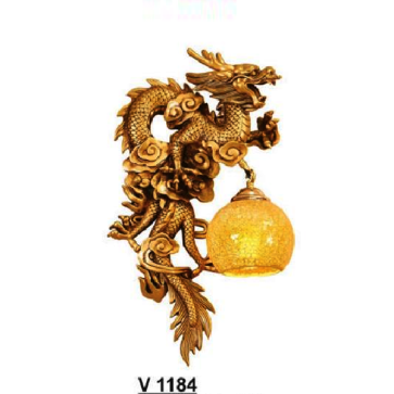 SN - V 1184:  Đèn gắn tường 1 bóng hình rồng  - KT: Ø330mm x H510mm - Bóng đèn E27 x 1