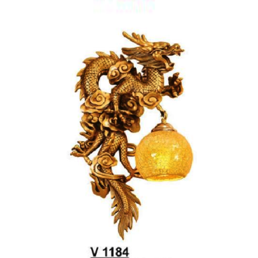 SN - V 1184:  Đèn gắn tường 1 bóng hình rồng  - KT: Ø330mm x H510mm - Bóng đèn E27 x 1