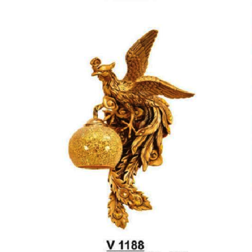 SN - V 1188:  Đèn gắn tường 1 bóng hình chim Phụng B  - KT: Ø350mm x H550mm - Bóng đèn E27 x 1