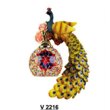 SN - V 2216: Đèn gắn tường 1 bóng hình chim Phụng B - KT: Ø270mm x H400mm - Bóng đèn E27 x 1