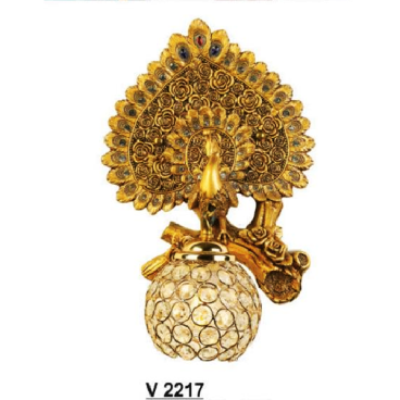 SN - V 2217: Đèn gắn tường 1 bóng  hình chim công - KT: Ø240mm x H400mm - Bóng đèn E27 x 1