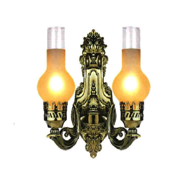 EU - V - 398: Đèn vách dầu 2 bóng - KT: L260mm x H280mm - Bóng đèn E14 x 2