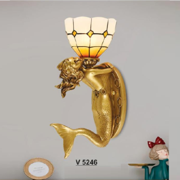 SN - V 5246: Đèn gắn tường 1 bóng hình tiên cá - KT: Ø180mm x H410mm - Bóng đèn E27 x 1