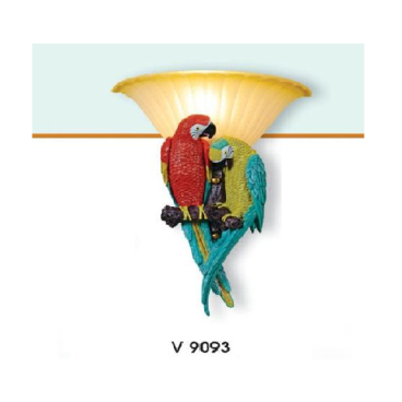 HF - V 9093: Đèn gắn tường 1 bóng, hình đôi chim két - KT: L340mm x H430mm - Đèn chân E27 x 1 bóng