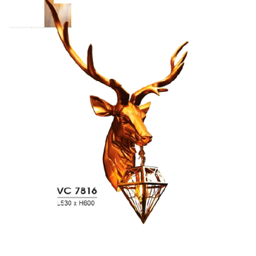 HF - VC  7816: Đèn gắn tường 1 bóng, hình đầu hưu  - KT: L530mm x  H600mm - Đèn  E27 x 1 bóng