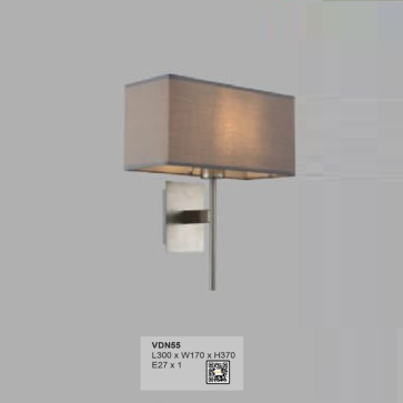 35 - VDN55 : Đèn gắn tường đơn  - KT: L300mm x W170mm x H370mm - Bóng đèn E27 x 1 bóng